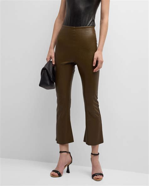 Commando Faux Leather Cropped Flare Pants Neiman Marcus