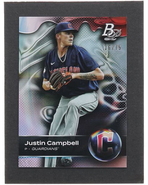 Justin Campbell Bowman Platinum Top Prospects Platinum Bar Foil