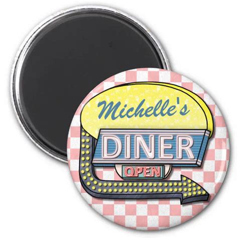 Create Your Own Custom Retro S Diner Sign Magnet Zazzle