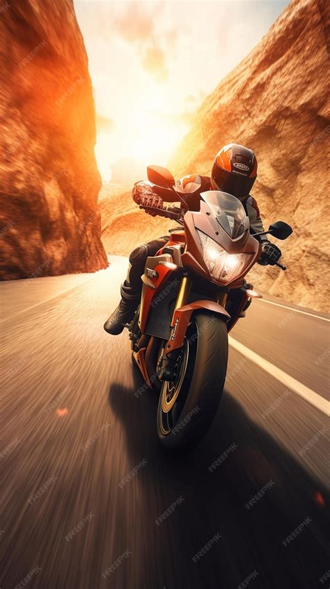 Premium AI Image | Professional Motorbike Rider on Asphalt