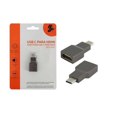 Adaptador USB Tipo C Macho Para HDMI Fêmea 4K Eletro Parts