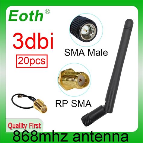 EOTH 20pcs 868mhz Antenna 3dbi Sma Male 915mhz Lora Antene Iot Module