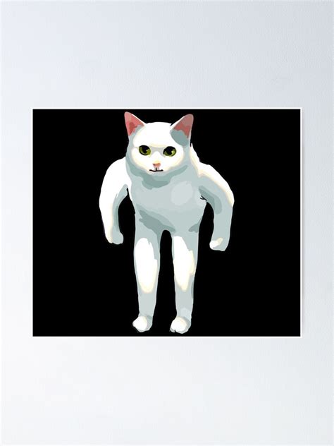 "Cursed Cat Image, Buff Half Cat Meme" Poster for Sale by printify | Redbubble