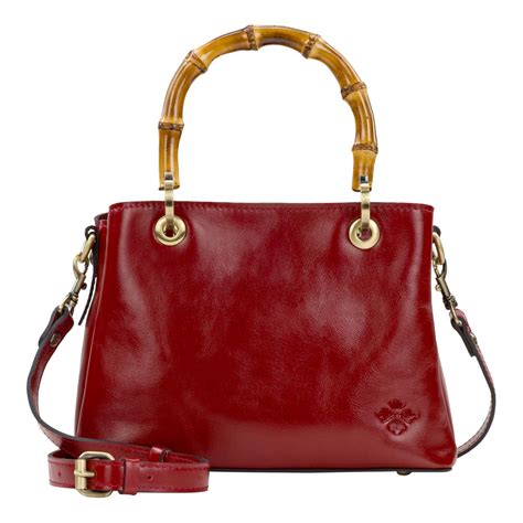 Patricia Nash Empoli Leather Satchel Crossbody With Bamboo Handles