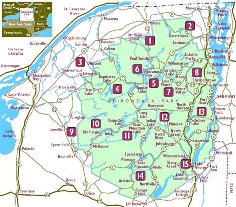 Adirondack Hiking Map - ToursMaps.com