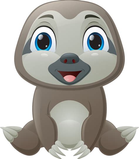 Cute Baby Sloth Cartoon Sitting 48085722 Vector Art At Vecteezy