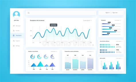 Infographic Dashboard Interface Graphic Design With Data Graph Chart