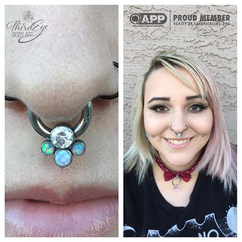 Beautiful Septum Ring Cluster By Anatometal Piercings