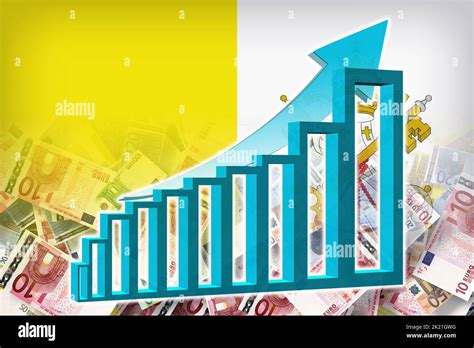 Economy Graph Rising Arrow Cash Euro Banknotes And Vatican Flag