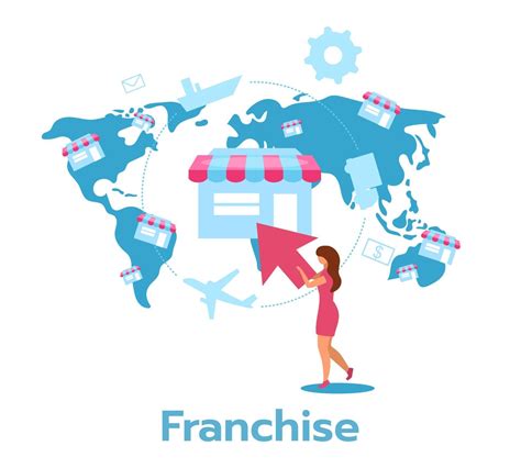 Franchise Flat Vector Illustration Distribution Of Products And