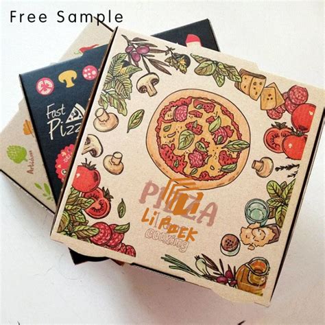 Disposable Recycle Durable Rectangular Kraft Paper Pizza Box Corrugated