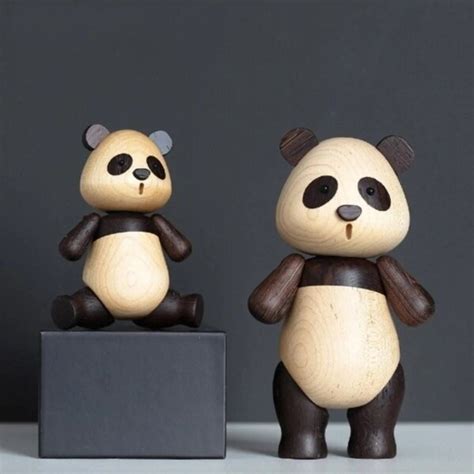 Wood Panda Sculpture - Etsy