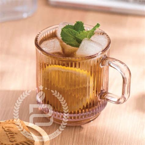 Jual Gelas Cangkir Coffe Elegant Aesthetic Ripple Kaca Ml Glass Kopi