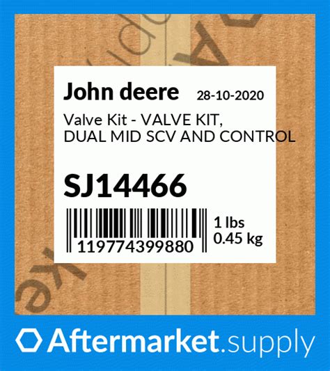 Sj14466 Valve Kit Valve Kit Dual Mid Scv And Control Sj14466 Fits John Deere