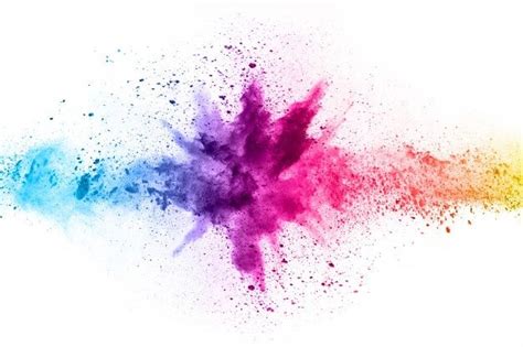 Premium Photo Colorful Powder Explosion On White Background Colored