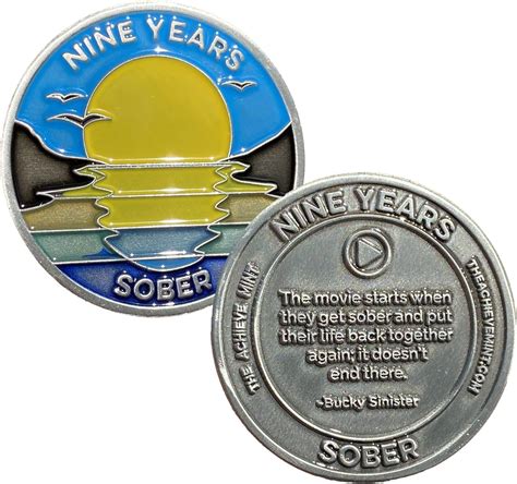 9 Year Sobriety Token Nine Years Sober Chip Non Aa