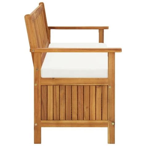 KIMISS Banc De Rangement Avec Coussin 148 Cm Bois D Acacia Solide LEF