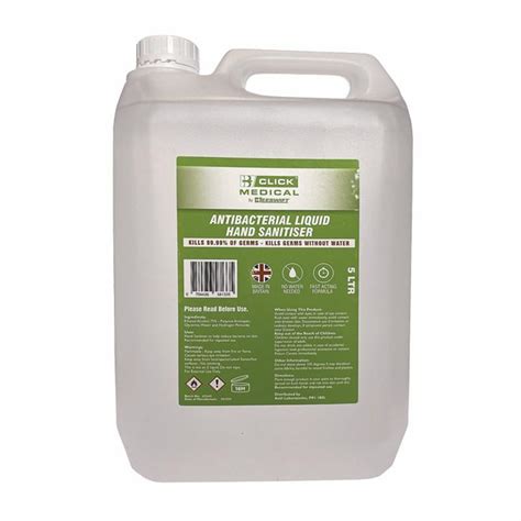 Anti Bacterial Alcohol 75 Hand Sanitiser Liquid 5 Litres