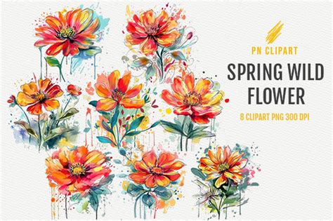 Spring Wild Flower Sublimation Clipart Graphic By Cliparts Library