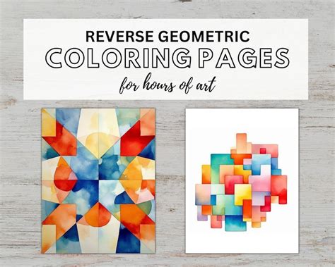 Geometric Reverse Coloring Pages Mindfulness Printable Inverse Coloring