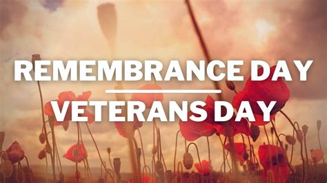 What Is Remembrance Veterans Day Youtube