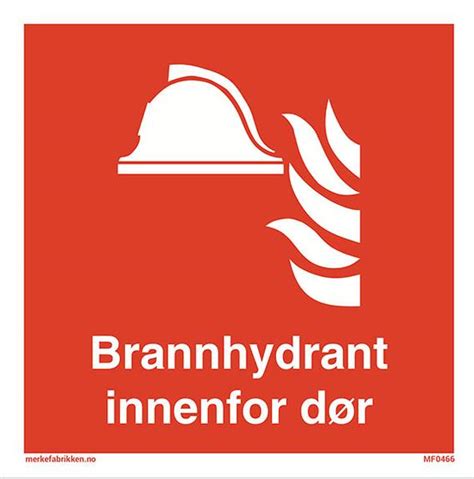 Brannskilt Fire Safety Signs For Merking Av Brannutstyr