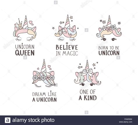 Unicorn Sweet Cute Illustration Magic Fantasy Design Cartoon Rainbow