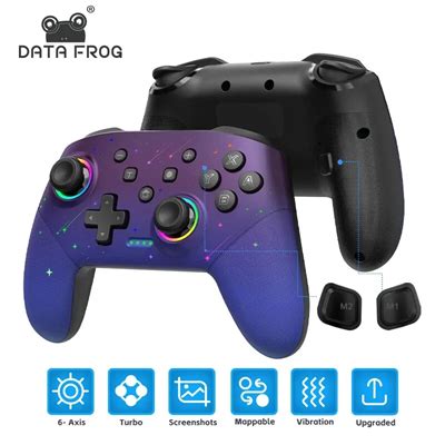 Controlador Sem Fio Data Frog Gamepad Pro Fun O Turbo Program Vel