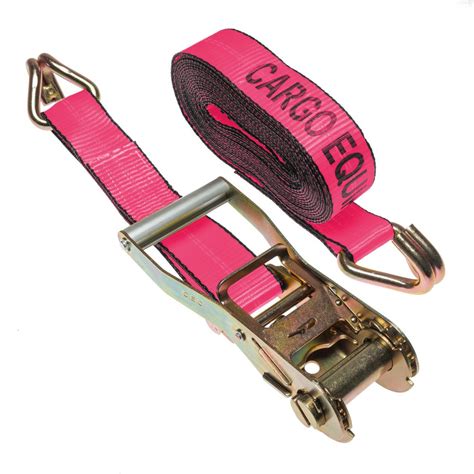 2 X 20 Ratchet Strap With Wire Hooks Pink Cargo Equipment