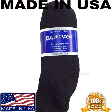 Best Quality Creswell 6 Pairs Black Diabetic Ankle Socks 13 15 Size Made In Usa Ebay