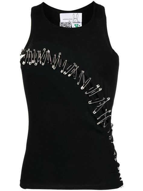 Natasha Zinko Cut Out Safety Pin Detail Vest Farfetch Diy Clothes Design Upcycled Fashion