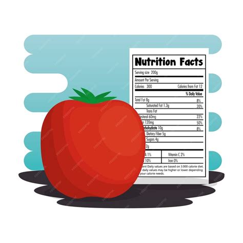 Premium Vector Tomato With Nutrition Facts Vector Illustration Design