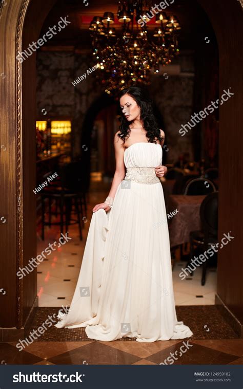 Happy Beautiful Sexy Bride Brunette Girl Stock Photo Shutterstock