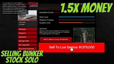 Selling Full Bunker Stock Solo How To Sell Full Bunker Stock Solo