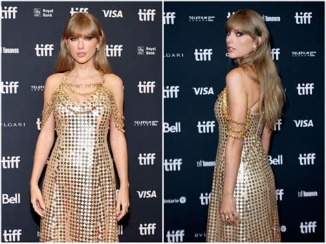 Taylor Swift Dazzled In Gold Sequin Gown At Toronto Film Festival