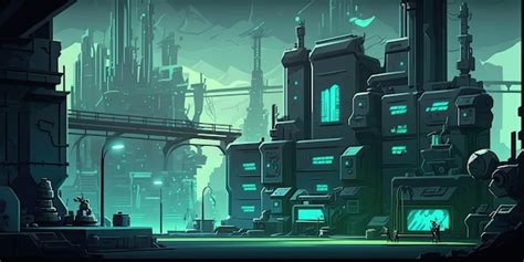 Entorno De Fondo D Cyberpunk City Para Un Juego M Vil Battle Arena