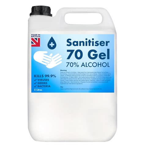 Sanitiser 70 Gel 5 Litres Sanitiser 70 70 Alcohol Hand Sanitiser