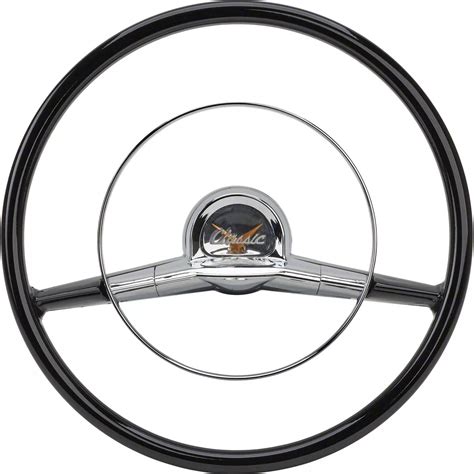 Ecklers 15 Inch Steering Wheel Black With Chrome Horn Ring 1957 150