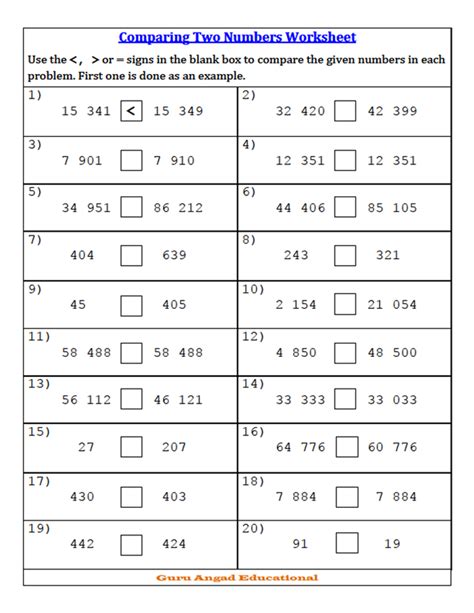 Comparing Numbers 3 Digits Worksheet Comparing Three Digit Numbers Math Worksheet Twisty