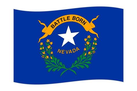 Premium Vector Waving Flag Of The Nevada State Vector Illustration