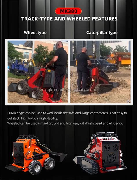 Small Tracked Skid Steer 4 In 1 Bucket Mini Skid Steer Loader One