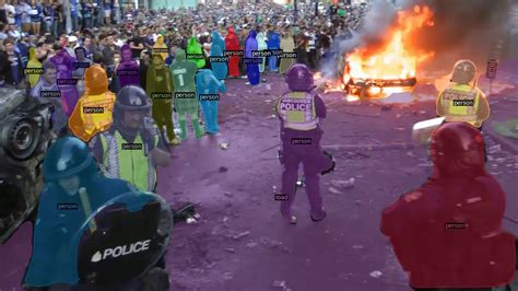 Vancouver Riots Panoptic Segmentation Using Detectron2 Panoptic Fpn R