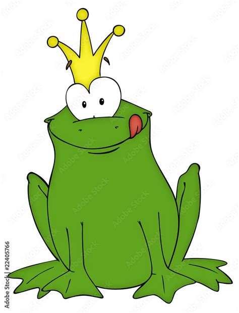 Frosch Frog Froschkönig Märchen Krone Kröte Stock Illustration