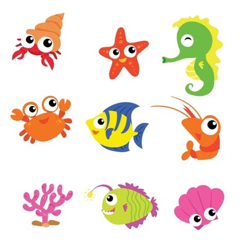 Free Vector | Sea animals collection