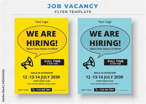 Job Vacancy Flyer Template, We are Hiring job Flyer Template Stock ...