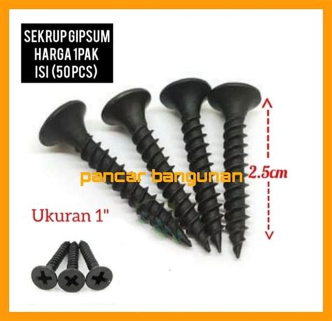 Jual Skrup Gypsum X Inch Cm Hitam Tajam Per Pcs Skrup Gypsum