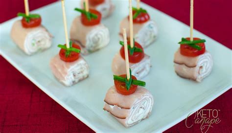 Ham Chive Cream Cheese Canapés • Keto Canape