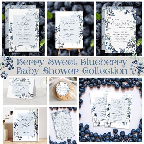 Berry Sweet Blueberry Baby Shower Invitation Zazzle