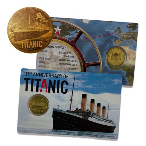 Titanic 111th Anniversary 11000 Ounce 999 Gold Coin Card 22982758