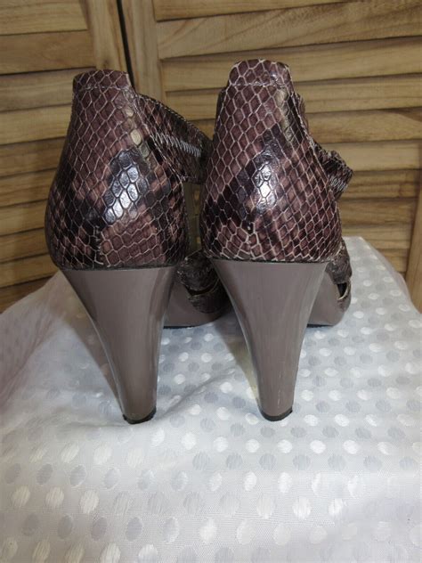 Michael Michael Kors Snake Emboss Leather Zip Heels D Gem